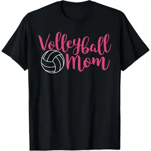 100% Cotton Volleyball T-Shirt Designs Pink Volleyball Mom Shirt T-Shirt