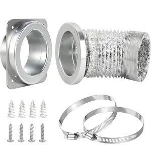 Magnetic Dryer Vent Coupler DV180 Sealed Hose Connector Set, Easy-Clean Quick Connector with 2.6 ft 4 in Tubing, 2 Stainless Steel Clamps, Venting Adapter & Venting System Kit