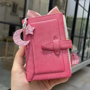 High-value New Solid Color M5 Pink Hand Account Manual Leather Loose-leaf Hand Account Notebook Schedule Book Stationery Planner