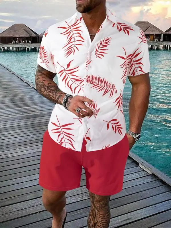 Red Leaf Hawaiian Shirt | Cool Summer Anime Vibes for Men & Fans