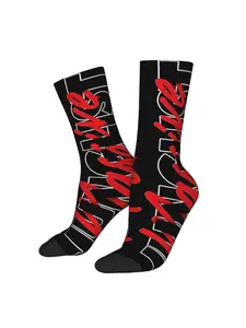 1 Pair Valentine's Day Hip Hop graffiti Retro Junglist Massive ( Power Of Jungle Music ) Crazy Men's compression Socks Unisex Harajuku Pattern Printed Ramadan Funny Novelty Happy Crew Sock