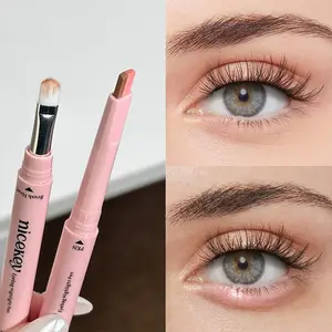 Double-Ended Eyeliner Pencil, Brush, Waterproof Sweatproof Long-Lasting, High Pigment Eye Makeup Tool, Perfect for Daily Use & Gift