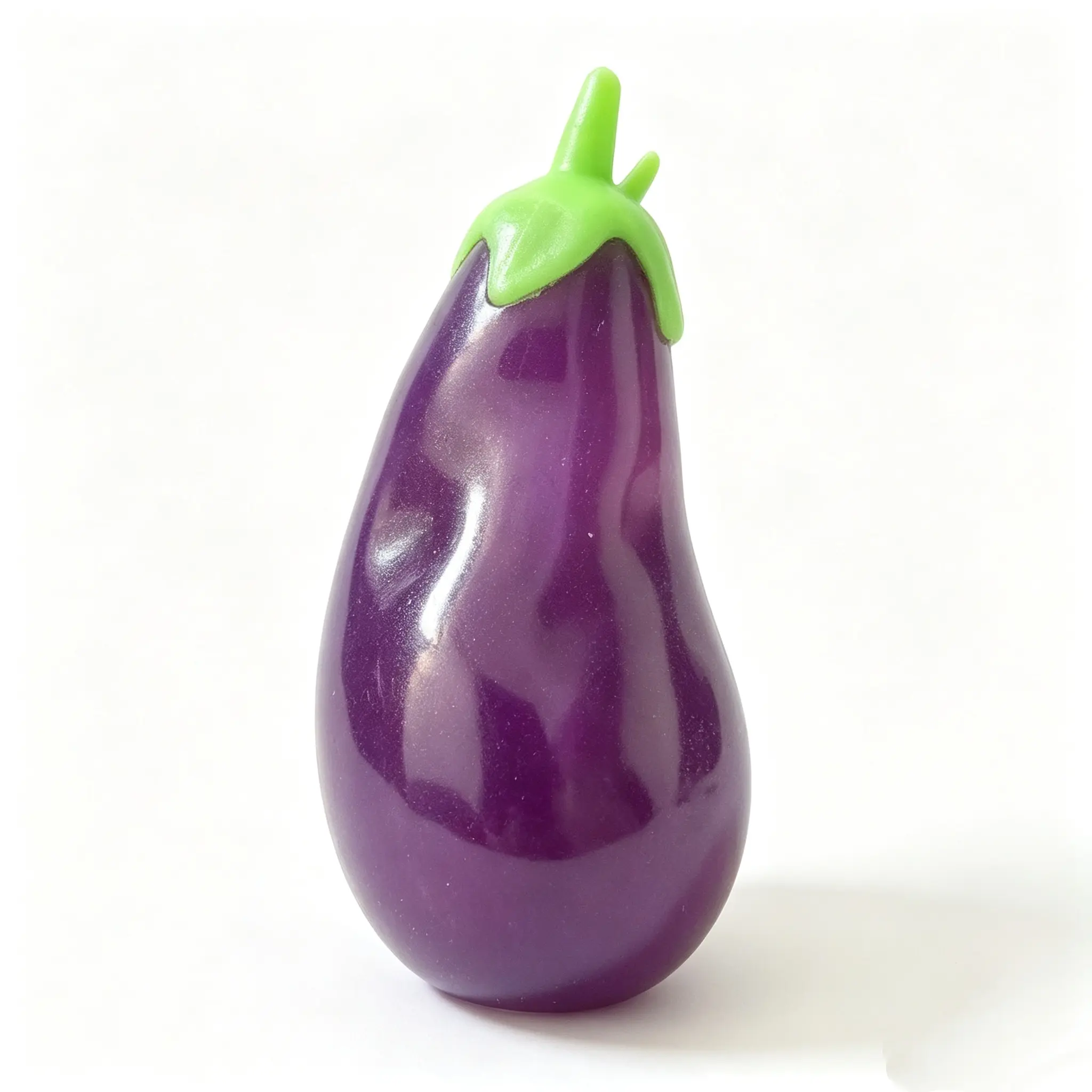 Stretchy Eggplant Squishy Toy, Realistic Purple Eggplant Stress Relief Squeeze Toy, Soft Silicone Fidget Toy for Anxiety, Funny Prank Gift