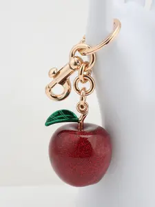 Classic Bag Charm Resin Realistic Fruit Apple Pendant Keychain, Cute Accessory for Handbags, Durable and Stylish Carabiner Attachment