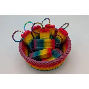 Pride Brick Keychain - Rainbow