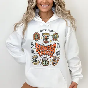 H4wkin Heroes T-Shirt, Sweatshirt Hoodie, Stranger Th!ngs Tee, Movie Fan Tee, Unisex Graphic Print Tops