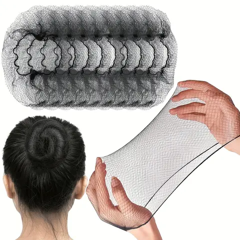 50pcs Hair Nets 20 Inch Elastic Invisible Bounce Net, Styling Tool, Suitable for Dining Services, Ballet Bun, Sleep, Women and Wigs