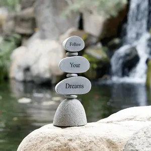 Follow Your Dreams Engraved Rock Cairn Sculpture