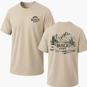 Busch Light Mountain Range Graphic T-Shirt, Men's Outdoor Adventure Tee, Gift for Beer Lovers, Camping & Hiking Shirt. YT