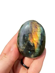 Labradorite Palm Stone - Polished Labradorite Oval Palm Stone - Tumbled Labradorite Crystal