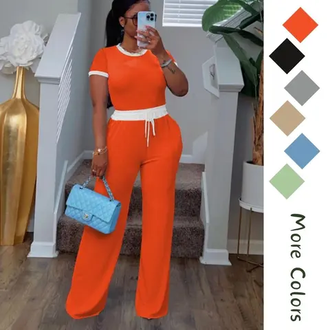 Womens two Piece Outfits Casual Sweatsuits Set Short Sleeve Matching Sets Tracksuit