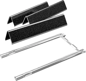 Uniflasy 7635 Flavorizer Bars and 69785 Grill Burner Tubes for Weber Spirit I & II 200 with Front Control, Spirit E210, E220, S210, S220, for Weber 15.3 Inch 7635 Flavor Bars and 69785 Burner Pipe Visit the Uniflasy Store
