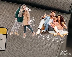 Custom Car Visor Clip Photo, Father's Day Gift, Photo Car Ornament, Drive Safe Daddy Gift, New Dad Gifts,Gift for Husband,Photo Car Ornament