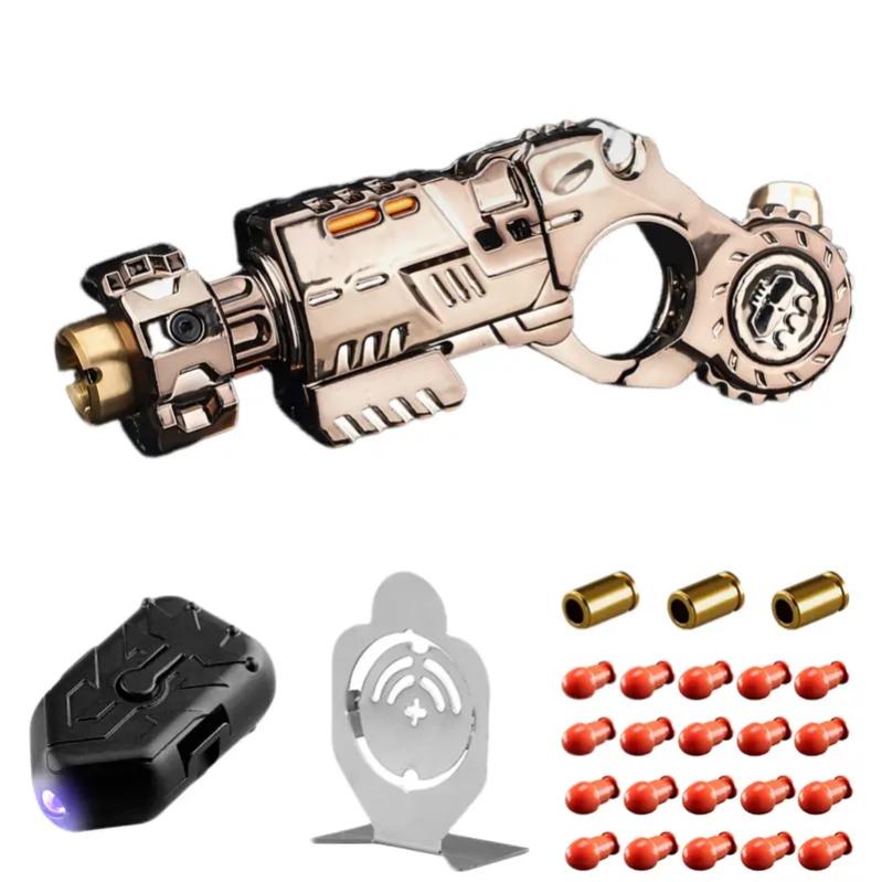 Stress Relief Relax EDC Gyro Finger Toy,Mini Alloy Fidget Toy,Spinner, Slider & launcher 3-in-1 EDC Fidget Toys,EDC Launcher Toy ADHD Tools,Soft Bullet Ejection,Cool Gadgets for Men with Gift Box,Ideal Gifts and Collections