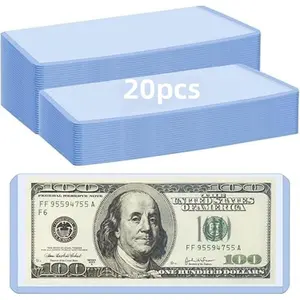 20 Piece Dollar Bill Set, Transparent Currency Holder, Durable Plastic Waterproof Money Bag, Us Banknote Display Case, Clear Storage Box, Cash Protection