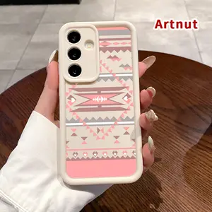 Phone Case Compatible with Samsung Galaxy S24 Plus S25 S23 S22 Ultra S24+ Phone Case Geometric Tribal Dream Soft TPU Anti-Slip Rugged Durable Phone Cover for Girl