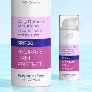 CARESILK DD Cream Face Moisturizer SPF 30+ – Daily Defense with Hyaluronic Acid, Collagen & Peptides – Lightweight, Fragrance-Free, Reef Safe