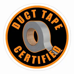 Certified Duct Tape Adhesive Decals, Bold-Color Waterproof Vinyl Decals, Multi-Size Office Labels for Car Customization (Car Window Stickers, Bumper Stickers)