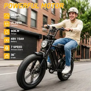 R9 Electric Bike 1500W Dual Battery | Up to 120 Miles Range | 20"x4.0 Fat Tires | 7-Speed, LCD Display, Front Suspension | Adult Ebike