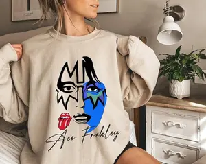 [Sale off up to 50%] Ace Frehley - Rooling Stone Sweater, Ace Frehley Memorial KISS, The Spaceman 1951-2025 Tribute, RIP Rock Legend Pullover Gift for KISS Fans, streetwear graphic tee