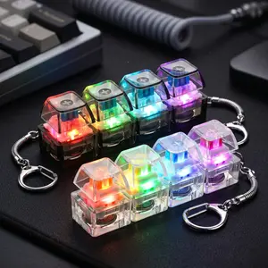 LED Keyboard Fidget Clicker Keychain for Adults - Stress Relief Toy with Light, Perfect for Focus and Fun on the Go!