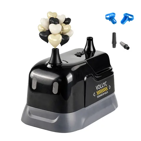Plastic Electric Balloon Filling Pump - Dual-Nozzle, Lightweight, Portable Fast Inflation Blower for Birthday, Baby Shower Events, Streamlined Durable & Reliable All Ages Party Supplies