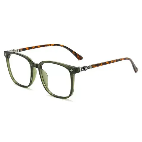 Lyrasses Tortoiseshell Green Square Glasses | Anti-Blue Light & Anti-Eye Strain | Unisex Fashion Frames | Trendy Daily Accessory | Ideal for Gifting