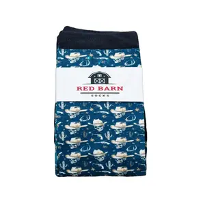 Red Barn Boot Socks - Outlaw Wrangler, Unisex, One Size Fits All, Cactus Design, Moisture-Wicking, Western Style, Stay-Up Fit, Cotton/Spandex/Polyester Blend Womenswear