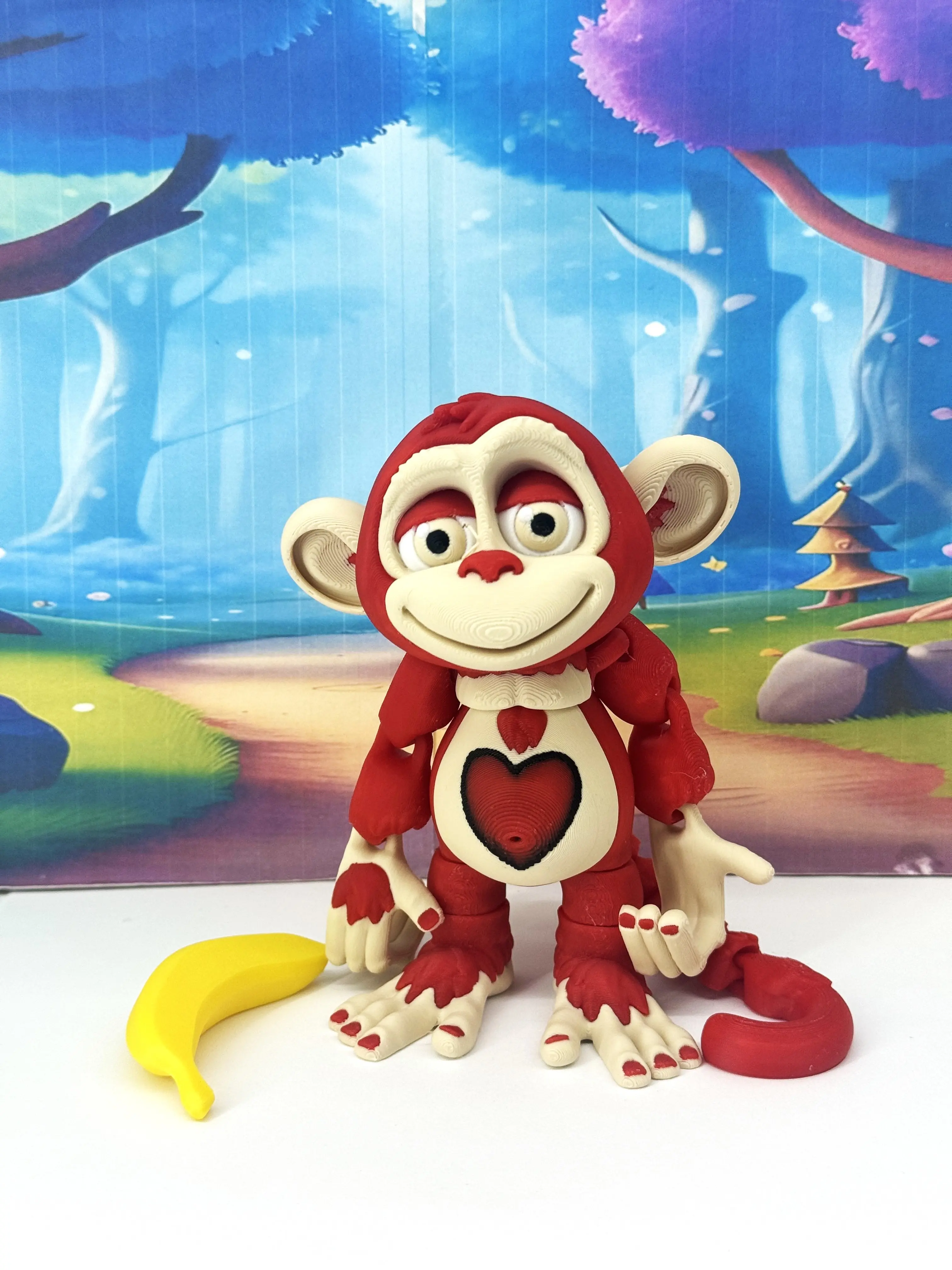 Articulated Monkey Fidget Toy, 5" Posable, Hangable Monkey, Stands on Its Own for Fun Poses and Display, Executive Desk Toy, Fidget Toy 3D Printed in USA