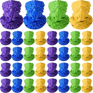 36 Pcs Paisley Bandanas Buffs Seamless Neck Gaiter Face Mask Headwear Balaclava for Men Women Wind UV