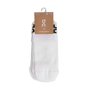 Unisex Logo Sockmid 3pk - White
