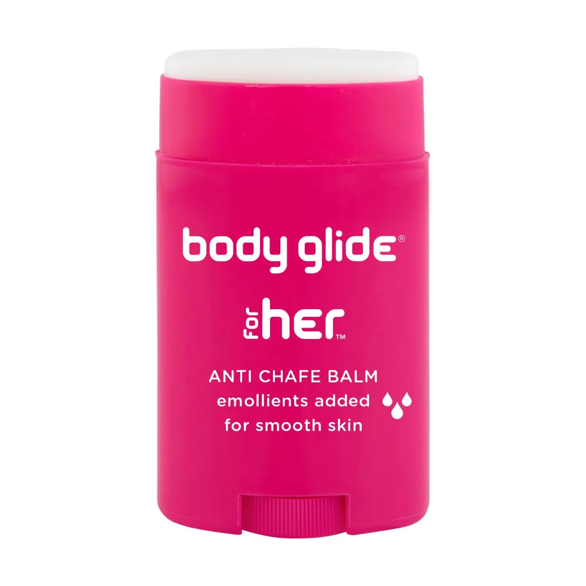 Body Glide For Her Anti Chafe Balm | Chafing stick with added emollients | Great for dry, sensitive skin and/or sensitive areas | Use on chest, bra, butt, groin, arm, and thigh chafing | 1.5oz