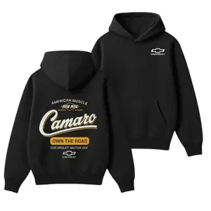 Camaro Hoodie, American Muscle Car Graphic With Design, Classic Chevrolet SS Hooded Sweatshirt For Men & Auto Enthusiasts, Gift For Mechanics Or Car Fans