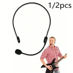 1/2pcs Rock Star Costume Accessories Headset, Role Play Fake Microphone, Halloween Party Props, Microphone Earphones, Gift for Family and Friends