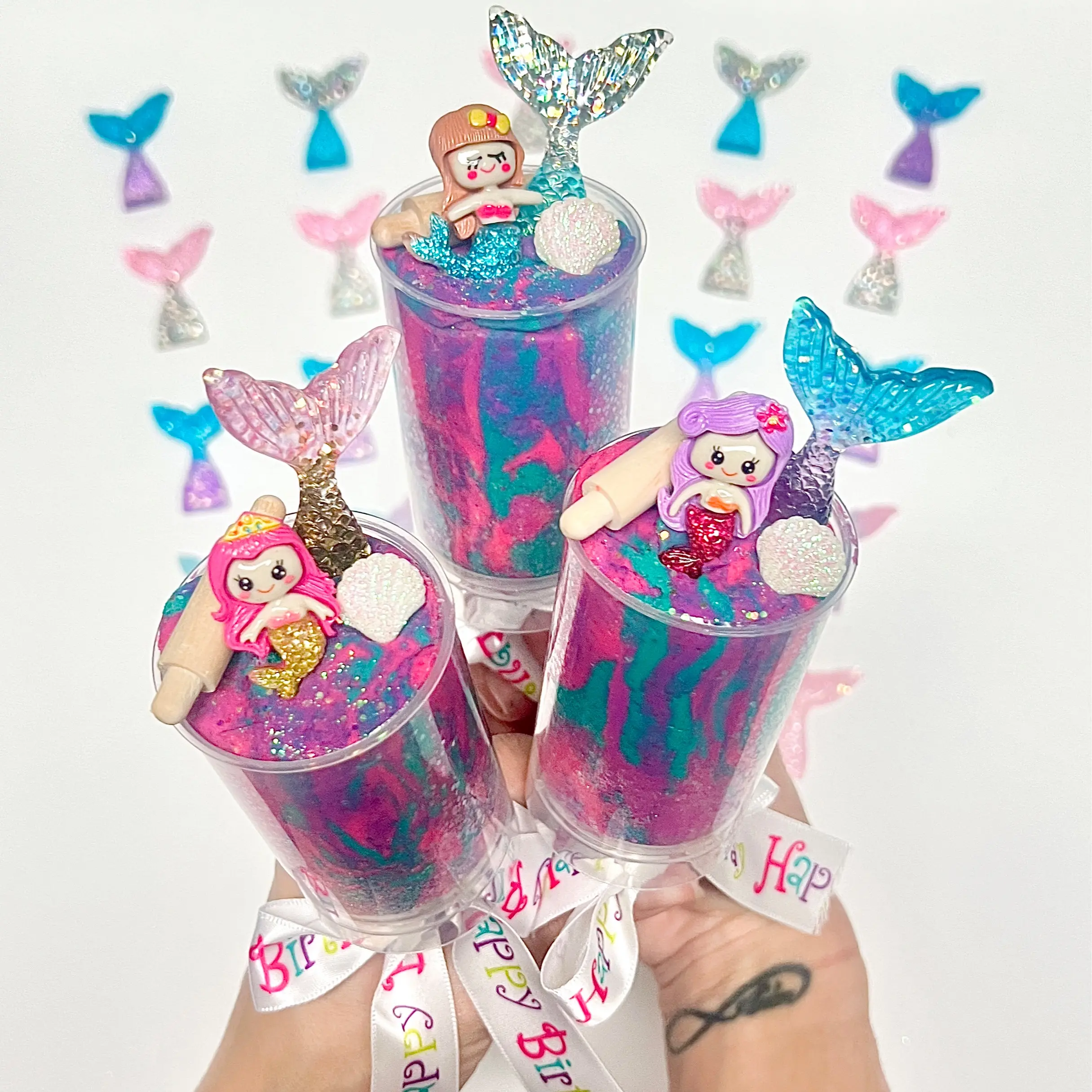 Mermaid Play Dough Push Pop Party Favor