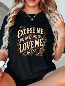 Excuse Me You Look Like You Love Me & MEME CUTE Excuse Me T-Shirt- Graphic Tees Festival Outfits Outfits For Women, Shirt Tops For Summer, Top De Mujer Women Summer Clothes
