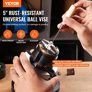 VEVOR Ball Vise 5" Engraving Setting Tool 360°Rotation Engraving Block Vise 34 PCS Attachment Jewelry Engraving Block Tools Standard Block(5inch)