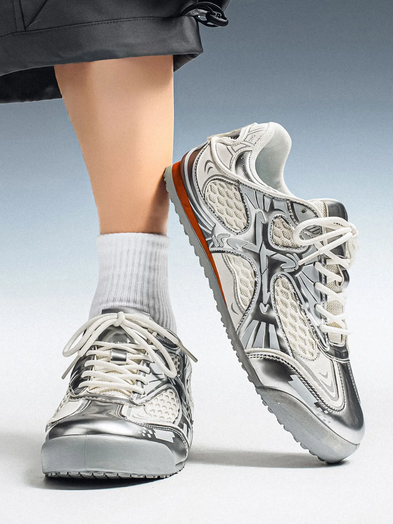 New Mesh Breathable Agony Sports Shoes, Korean Style Casual Men's Sneakers, Trendy Thick Sole Shoes, All Seasons, Casual Athletic Sneakers