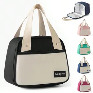 New Portable Lunch Bag Food Thermal Box Waterproof Office Cooler Lunchbox With Shoulder Strap Insulated Case,Large-Capacity Travel Hand-Held Shoulder Strap Insulated Bag, Lunch Box Bag, Student Thickened Waterproof Lunch Bag