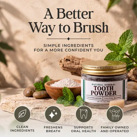 Non-Nano (Micro) Hydroxyapatite Tooth Powder by Revive Homestead - Remineralizing, Fluoride-Free, Teeth Whitening, Gentle, Sensitive, Holistic Oral Health, Natural Toothpaste Alternative for Adults & Kids (peppermint, wintergreen, vanilla, strawberry...)