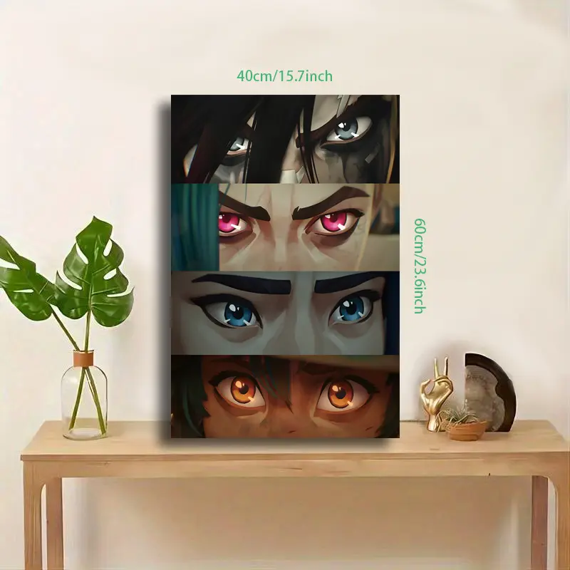 1pc Frameless Arcane Anime Canvas Wall Art - Unframed, Durable Poster with Intricate Character Design, Perfect for Home & Office Decor, Inspirational Four Seasons Wall Art for Living Room, Bedroom, Kitchen, Bathroom, Anime Room Deco