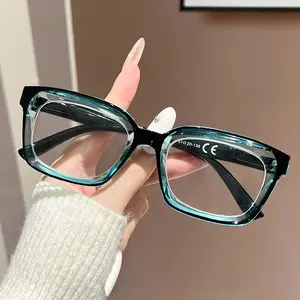 1pc Double-frame Stylish and Novel Women's Reading Glasses, Transparent Frame Trendy Men's Presbyopic Glasses, Indoor and Clothing Accessory Glasses, Magnifying Glasses for Daily Office and Computer Use