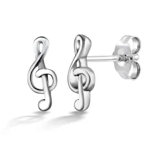 925 Sterling Silver Music Note Studs, Minimalist Note Studs, Tiny Note Stud Earrings, Music Note Studs, Note Studs, Dainty Studs, Friction Back Studs, Hypoallergenic Studs