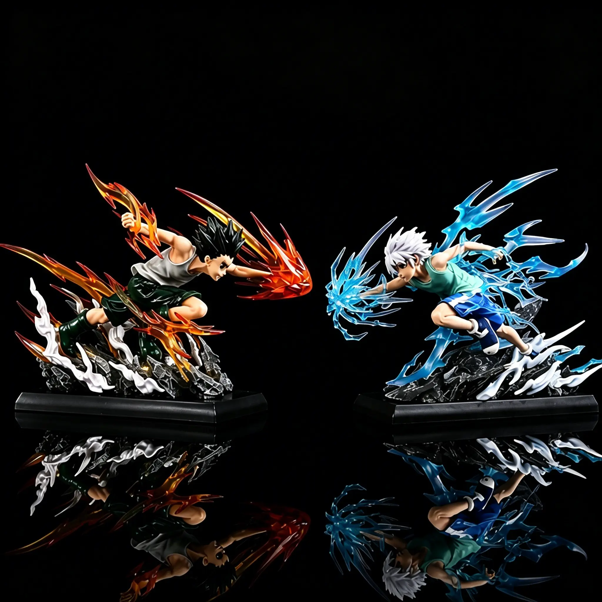 Hunter X Hunter Gon Freecss Figurine Set, Anime Action Figures, Action Figure Model, Classic Battle Scene, Power & Blue Lightning Effects, Dynamic Pose, Detailed Sculpture