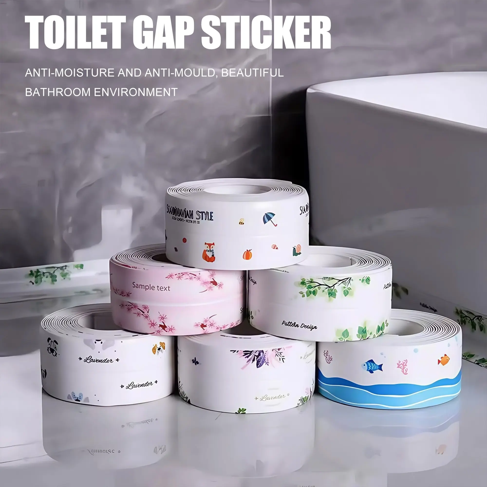 3 Counts Caulk Tape, Self-Adhesive Strip, Resists Cracking, Ideal for High-Moisture Areas