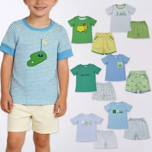 Toddler Golf Embroidery Short Sleeve Baby Boy set