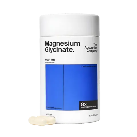 The Absorption Company Magnesium Glycinate 1000mg Supplement, 8x Better Absorption for Sleep, Stress & Recovery Support - 120 Capsules Per Bottle