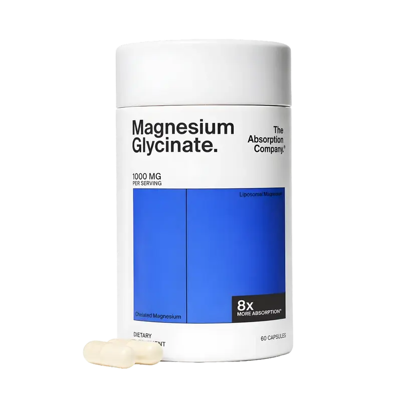The Absorption Company Magnesium Glycinate 1000mg Supplement, 8x Better Absorption for Sleep, Stress & Recovery Support - 120 Capsules Per Bottle