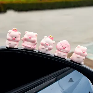 Pig Dashboard Decor Set, 6-Piece Resin Car Interior Accessories, Creative Gift Idea for Friends, Ideal Present for Any Occasion, Car Interior Decoration, Car Dashboard Decorations, Girly Car Accessories, Girly Car Interior Sets, Car Trinkets, Car Ornament