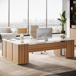 Tribesigns 85.8-Inch L-Shaped Executive Desk - Large Office Furniture with File Drawers, Cabinet & Shelves for Modern Professionals Tribesigns 85.8-Inch L-Shaped Executive Desk - Large Office Furniture with File Drawers, Cabinet & Shelves for Modern Professionals